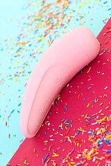 Вакуум-волновой стимулятор с вибрацией Satisfyer Curvy 2 Connect App, силикон, розовый, 13,41 см