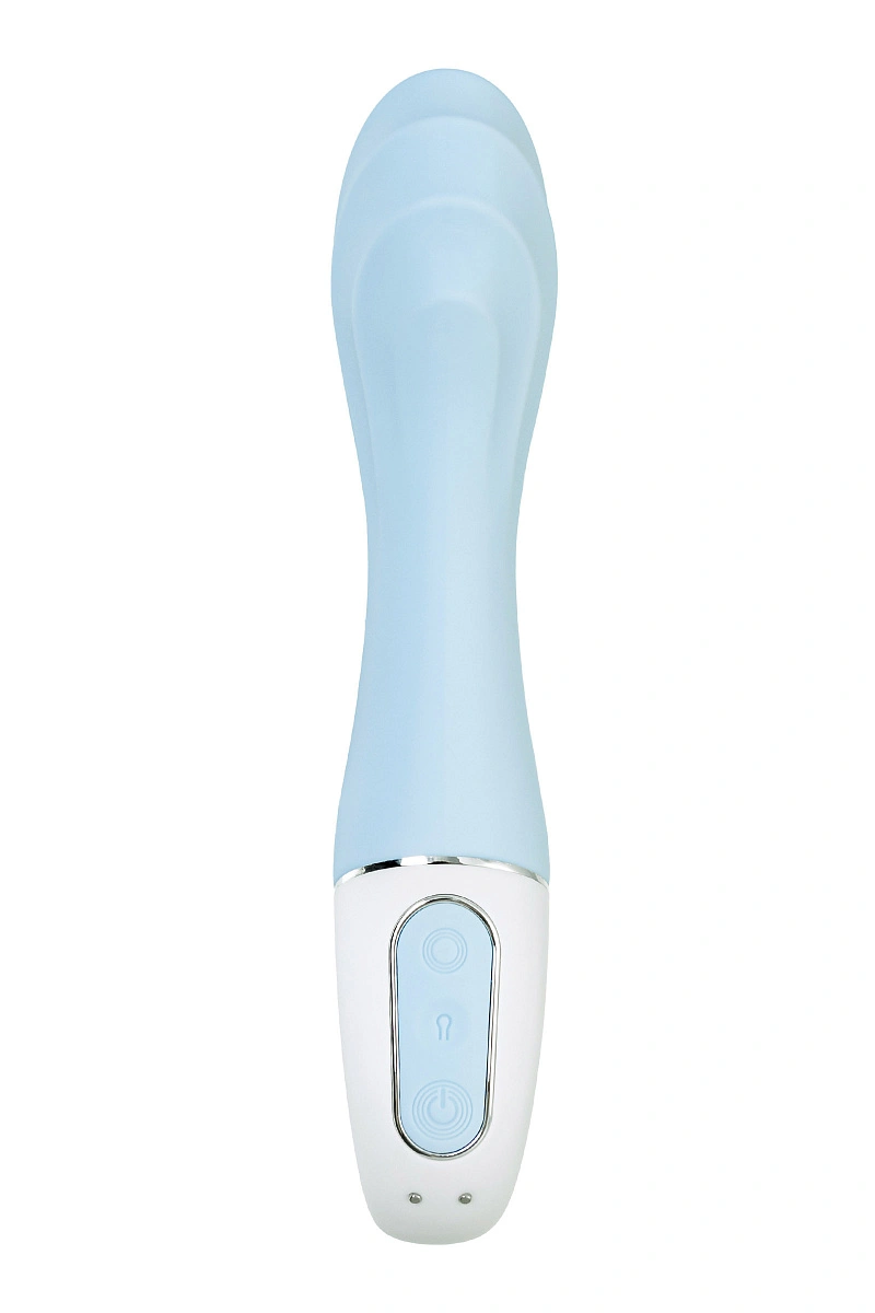 Вибратор для точки G с расширением Satisfyer Air Pump Vibrator 5 Connect App, силикон, голубой, 20см