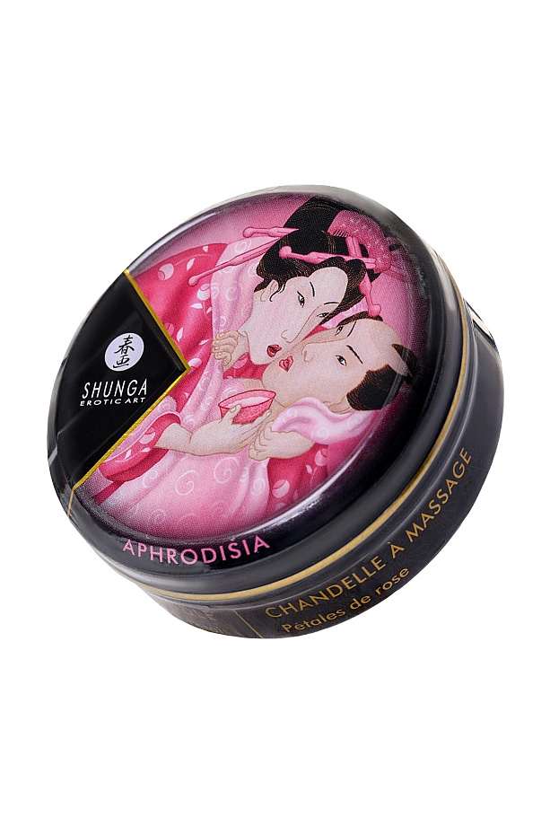 Массажное аромамасло в виде свечи Shunga «Афродизия. Лепестки роз» (Aphrodisia. Rose Petals), 30 мл