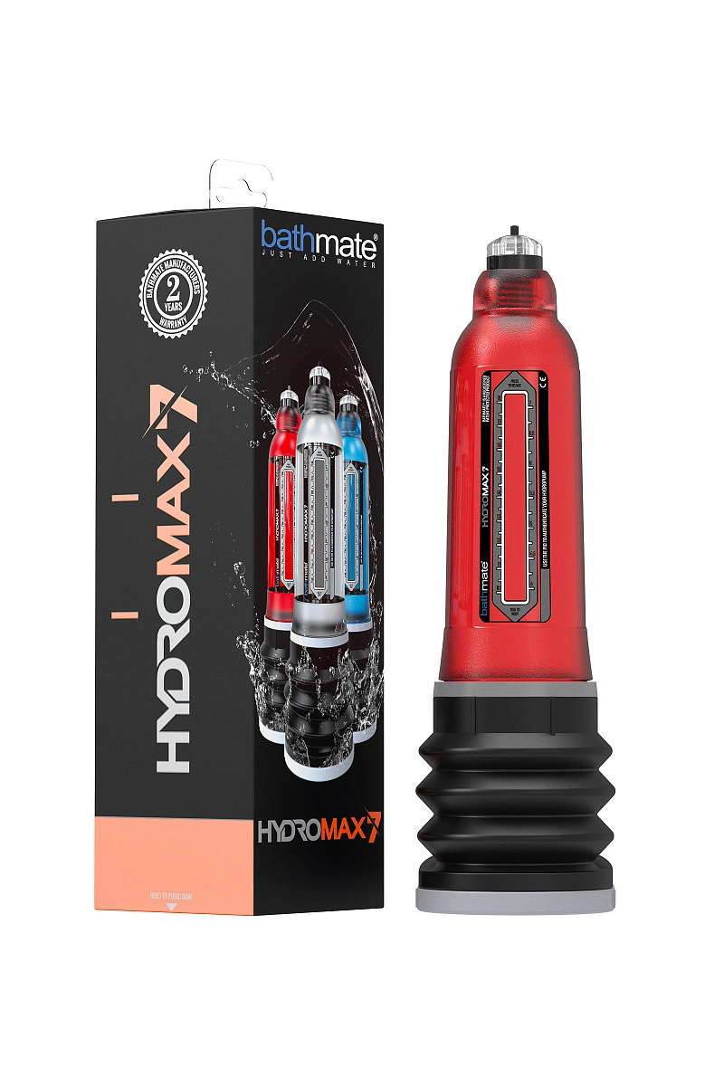 Гидропомпа Bathmate HYDROMAX7, ABS пластик, красный, 30 см (аналог Hydromax X30)