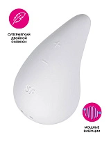 Вибромассажер Satisfyer Dew Drop, силикон, белый, 8,1 см