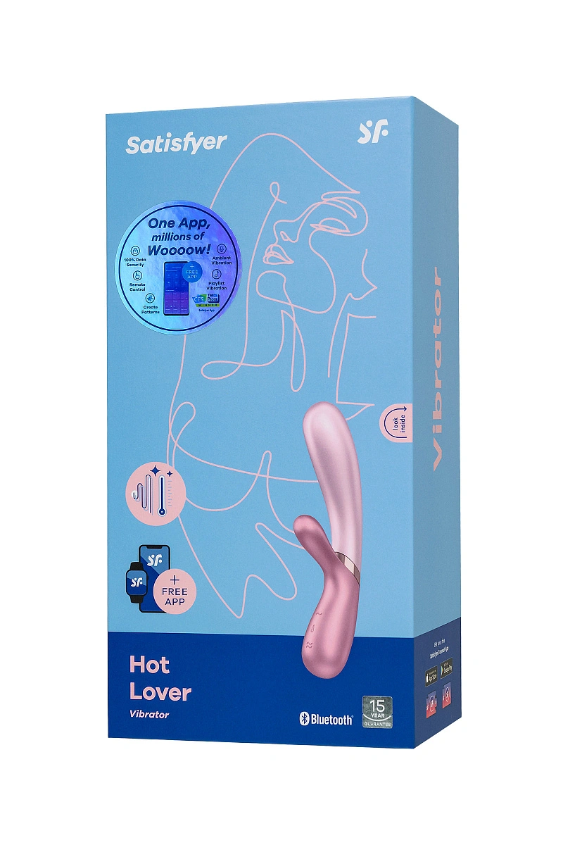 Вибратор Satisfyer Hot Lover Connect App с клиторальным стимулятором, розовый, 20,4 см