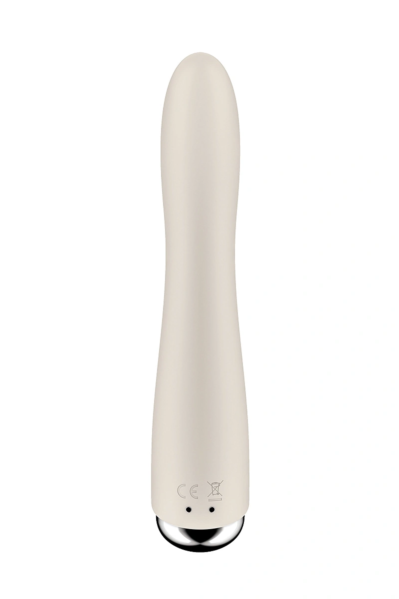 Вибратор для точки G  с ротацией Satisfyer Spinning Vibe 1, силикон, бежевый, 17,8 см