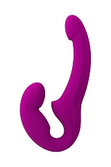 Анатомический безремневой страпон Fun Factory SHARE LITE, силикон, малиновый