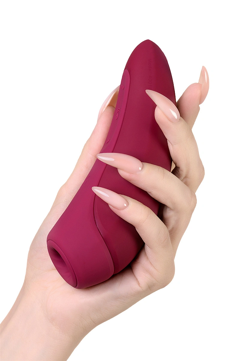 Вакуум-волновой стимулятор с вибрацией Satisfyer Curvy 1 Connect App, силикон, бордовый, 13,4 см