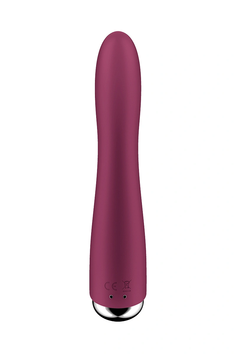 Вибратор для точки G  с ротацией Satisfyer Spinning Vibe 1, силикон, бордовый, 17,8 см