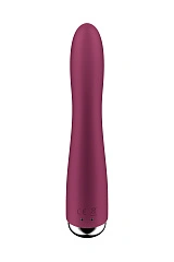 Вибратор для точки G  с ротацией Satisfyer Spinning Vibe 1, силикон, бордовый, 17,8 см