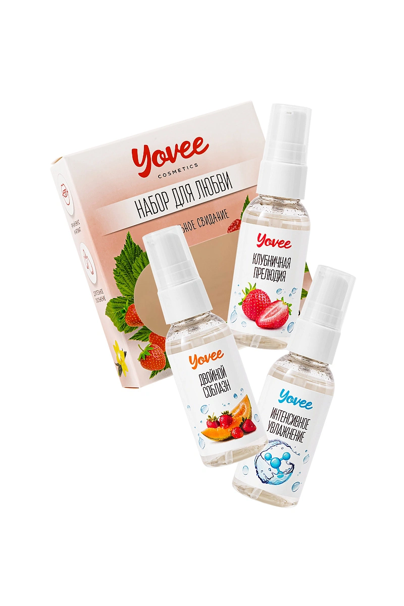 Набор гелей-смазок Yovee для любви (721004+721008+721052), вкус(клубн+клубн/дыня)+увл(гиалур),3х50мл