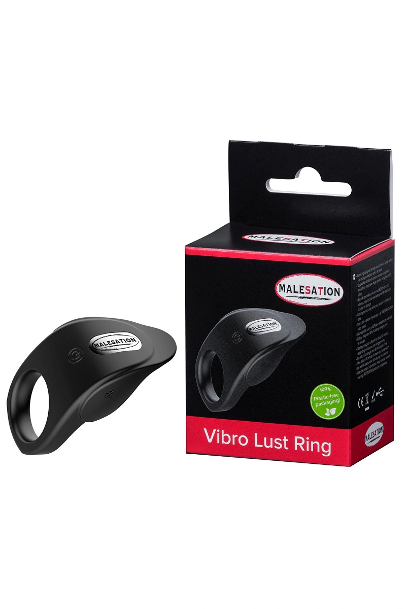 Эрекционное виброкольцо MALESATION Vibro Lust Ring, силикон, черный, 3,5 см