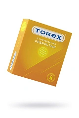 Презервативы Torex, ребристые, латекс, 18,5 см, 5,4 см, 3 шт.