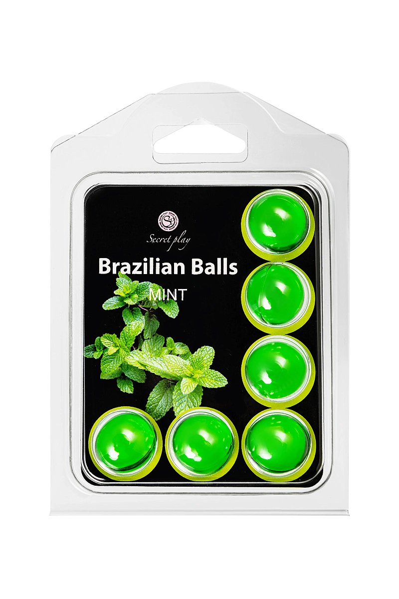 Массажное масло SECRET PLAY BRAZILIAN BALLS, мята, 6 х 4 гр