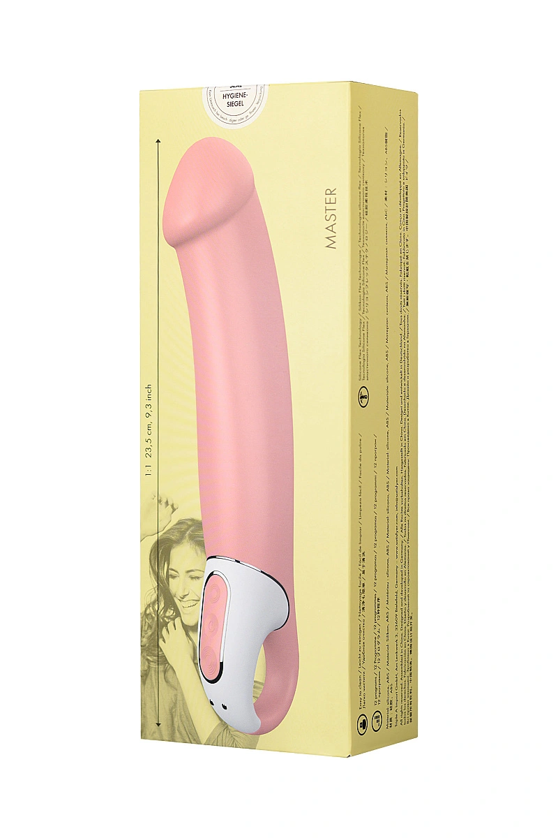 Нереалистичный вибратор Satisfyer Master, силикон, бежевый, 23,5 см.