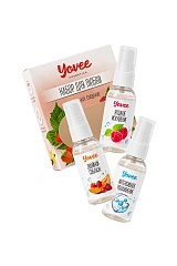 Набор гелей-смазок Yovee для любви (721008+721010+721052), вкус(клуб/дын+малин/мят)+увл(гиал),3х50мл