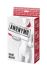 Ошейник Anonymo #0403, PU кожа, красный