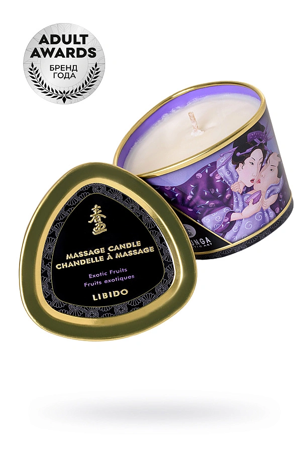 Массажное аромамасло в виде свечи «Инстинкт влечения. Экзотические фрукты» (Libido.Exotic), 170мл, Shunga
