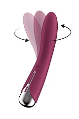 Вибратор для точки G  с ротацией Satisfyer Spinning Vibe 1, силикон, бордовый, 17,8 см