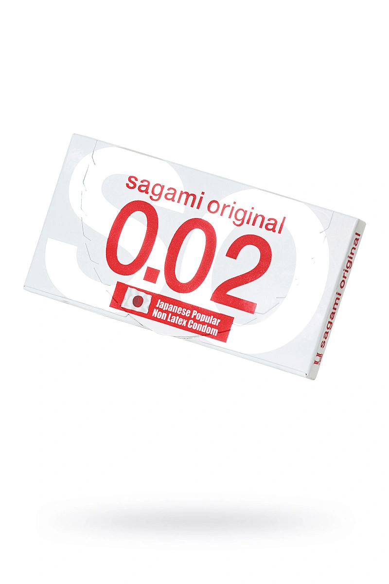 Презервативы Sagami, original 0.02, полиуретан, ультратонкие, гладкие, 19 см, 5,8 см, 2 шт.