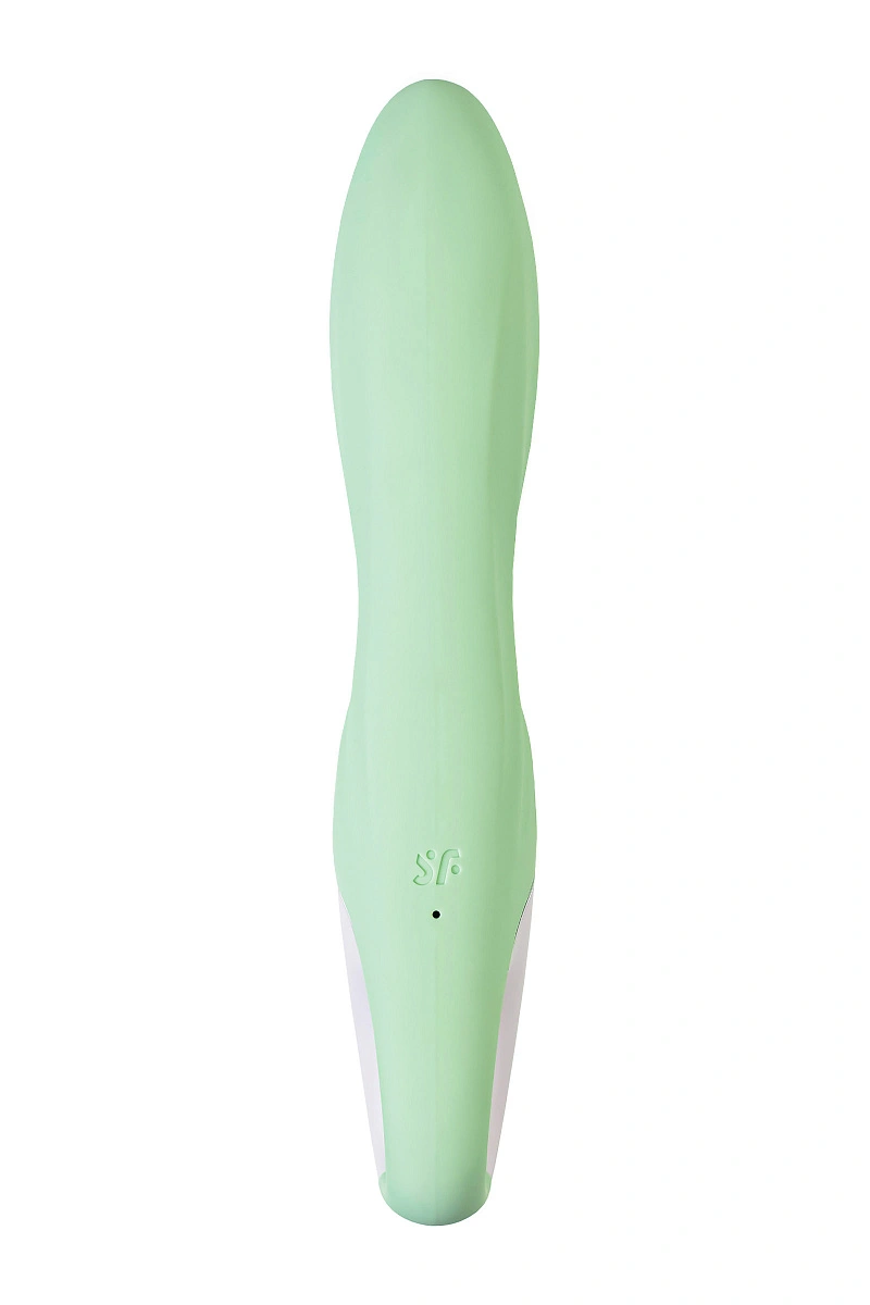 Вибратор с расширением Satisfyer Air Pump Bunny 5+ Connect App, силикон, мятный, 10 см
