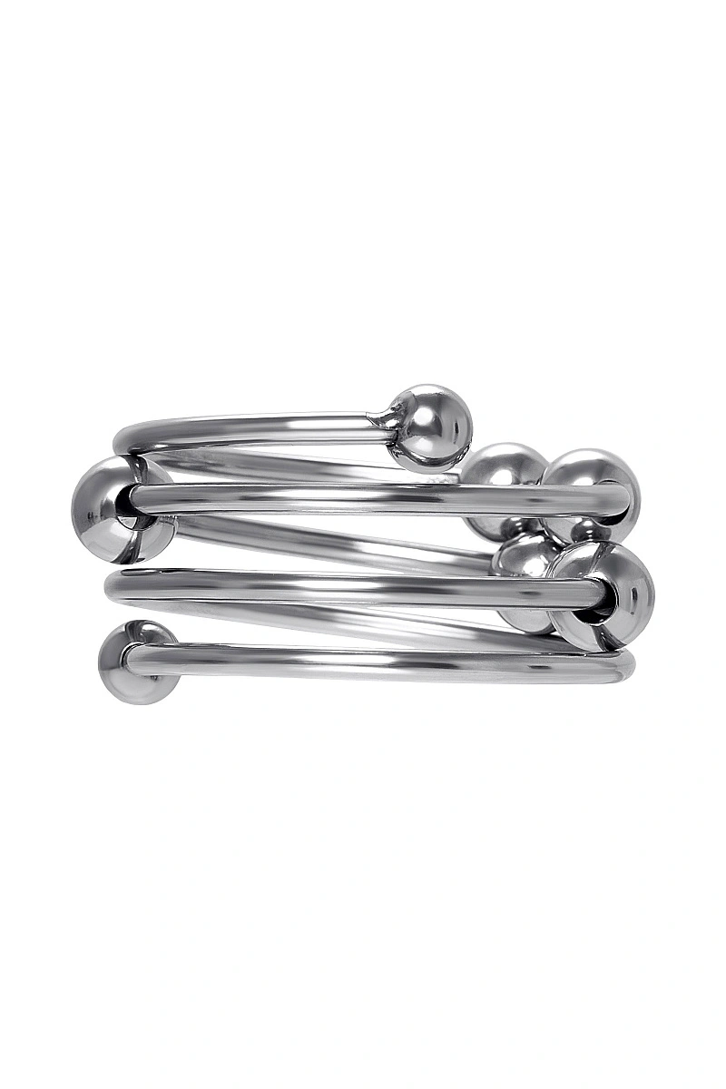 Кольцо под головку члена Metal by TOYFA, металл, серебристое, Ø 4см