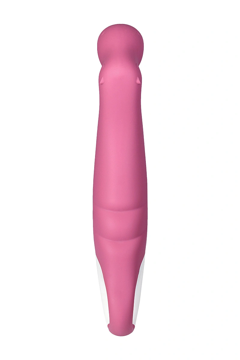 Нереалистичный вибратор Satisfyer Petting Hippo, силикон, малиновый, 22,9 см.