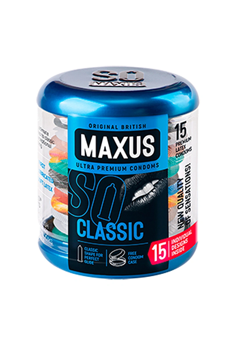 Презервативы Maxus, классические, латекс, железный кейс, 15 шт.