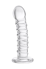 Нереалистичный фаллоимитатор Sexus Glass, стекло, прозрачный, 16 см