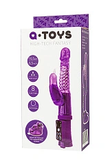 Вибратор с клиторальным стимулятором A-Toys by TOYFA High-Tech fantasy, TPR, фиолетовый, 24 см