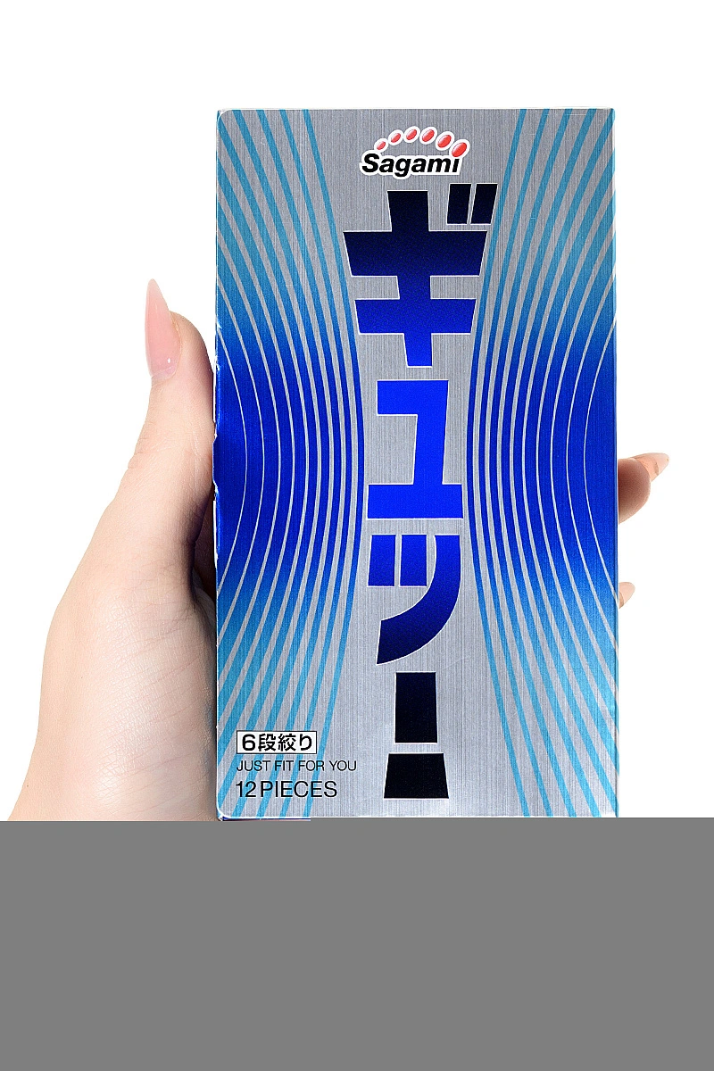 Презервативы Sagami, 6 fit v, латекс, 19 см, 5,3 см, 12 шт.