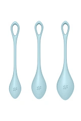 Набор вагинальных шариков Satisfyer YONI Power 2, силикон, голубой
