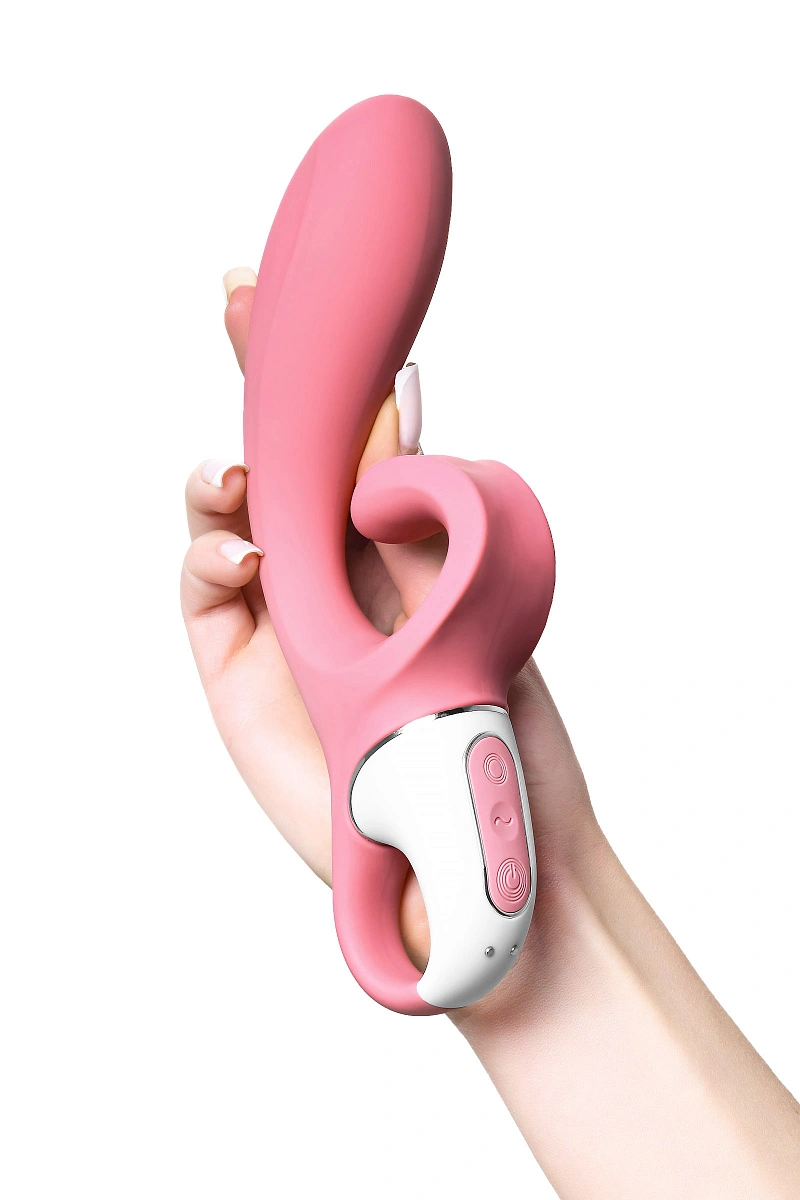 Нереалистичный вибратор Satisfyer Hug me Connect App, силикон, розовый, 20,5 см