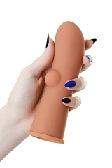 Насадка реалистичная KOKOS EXTREME SLEEVE с имитацией пирсинга, TPE, телесная, 14.7 см
