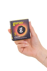 Презервативы Ganzo, classic, классические, латекс, двойная смазка, 18,5 см, 5,2 см, 3 шт.