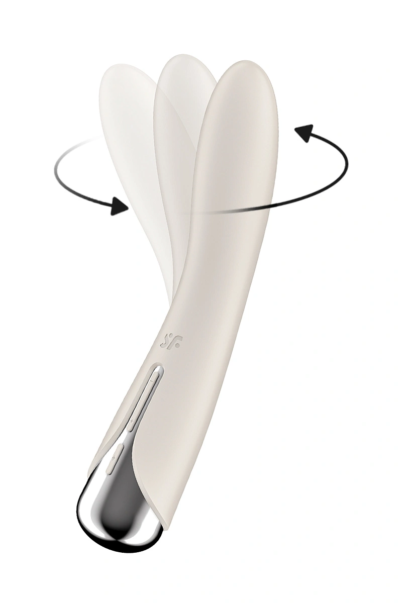 Вибратор для точки G  с ротацией Satisfyer Spinning Vibe 1, силикон, бежевый, 17,8 см
