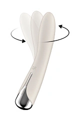Вибратор для точки G  с ротацией Satisfyer Spinning Vibe 1, силикон, бежевый, 17,8 см