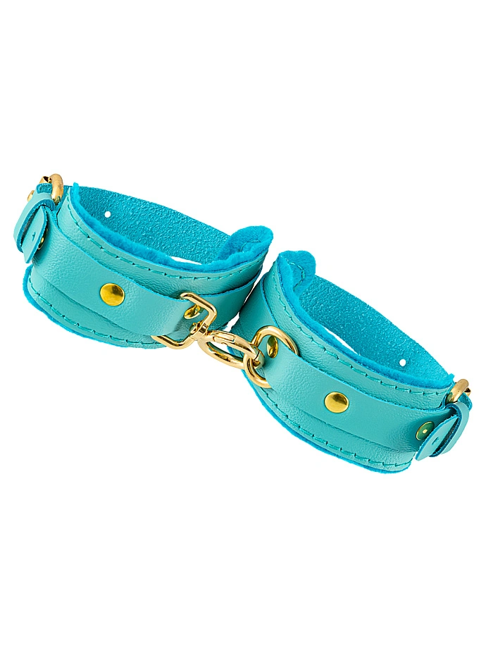 Оковы, «МИНИ» двуслойный, оригинальная сцепка, натуральная кожа, голубой, Pecado