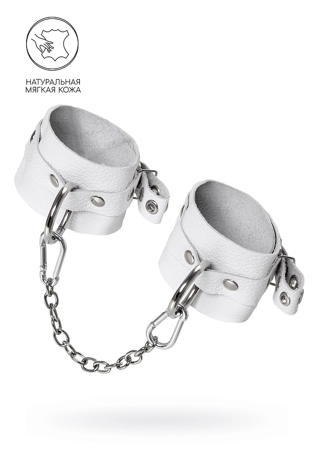 Оковы Pecado, мягкие с люверсами, натуральная кожа, белые