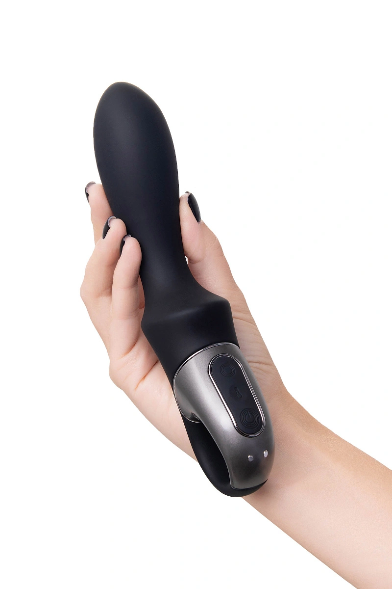 Вибростимулятор-унисекс с подогревом Satisfyer Heated Climax Connect App, черный, 20,7 см