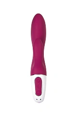 Вибратор с клиторальным стимулятором и подогревом Satisfyer Heated Affair ConnectApp,бордовый,20,6см