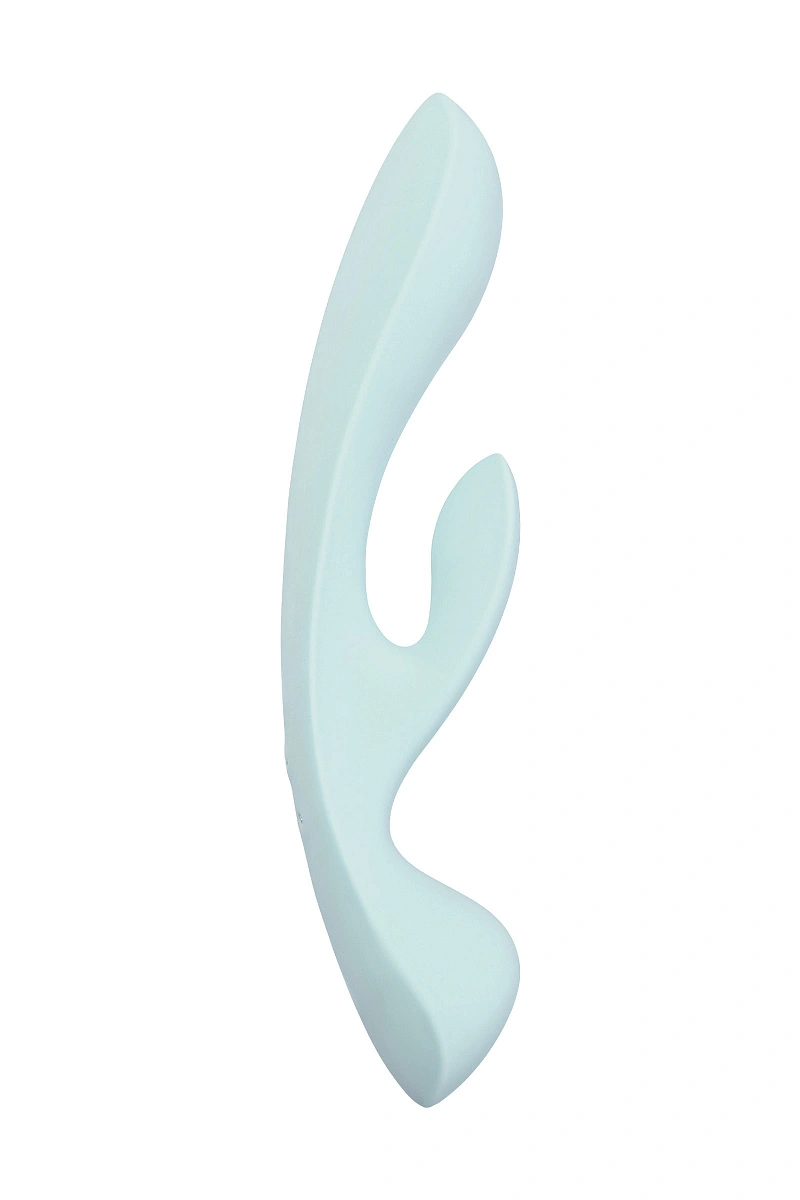 Нереалистичный вибратор Satisfyer Triple Oh, силикон, голубой, 24 см