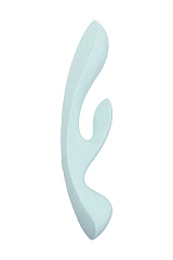 Нереалистичный вибратор Satisfyer Triple Oh, силикон, голубой, 24 см