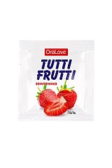 Съедобная гель-смазка TUTTI-FRUTTI для орального секса со вкусом земляники , 4гр по 20 шт в упаковке