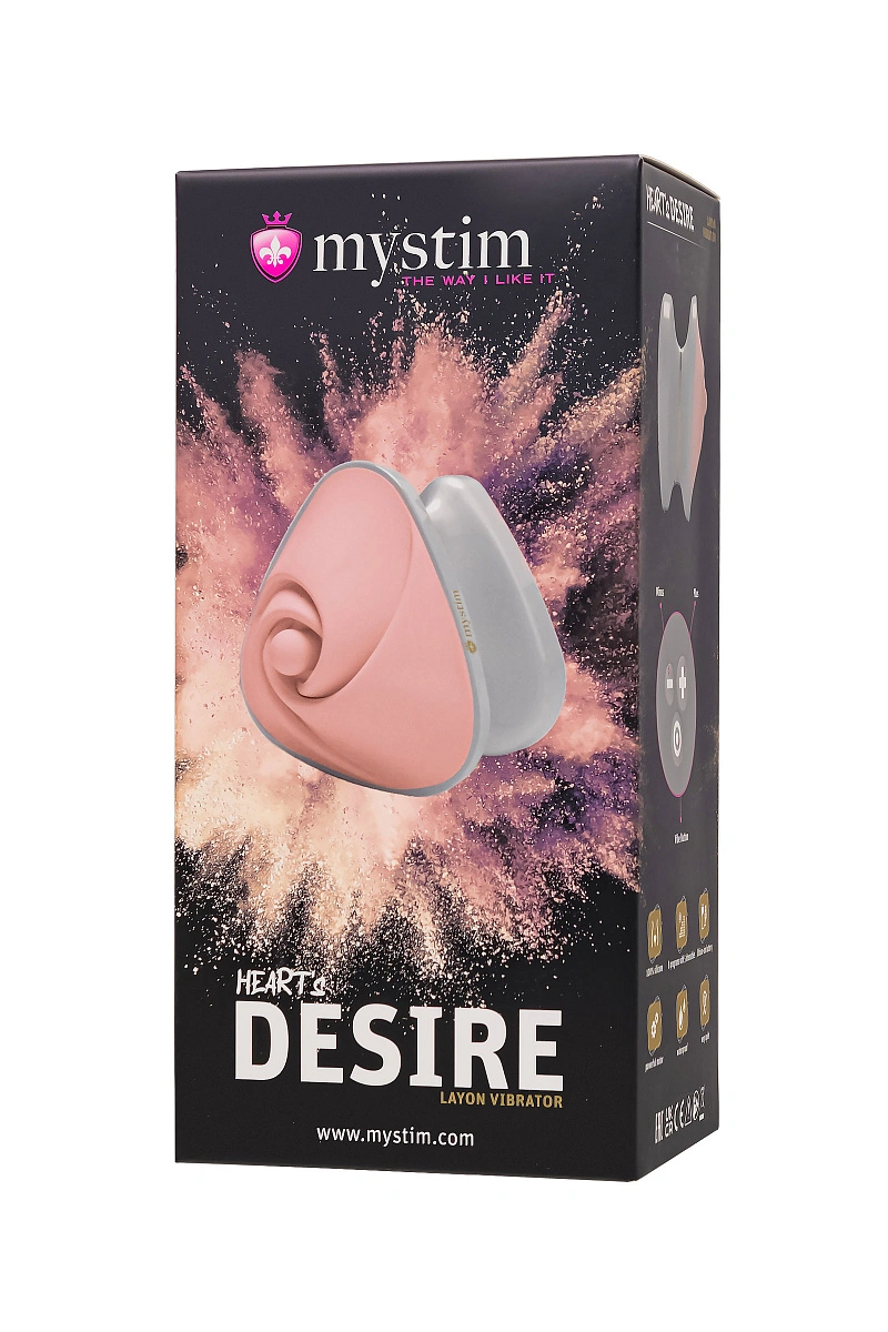 Вибратор Mystim Heart ́s Desire силикон, розовый, 6,7 см