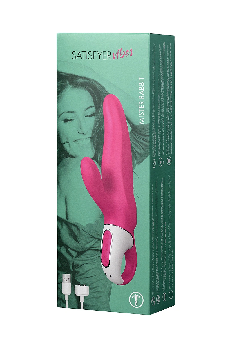 Нереалистичный вибратор Satisfyer Vibes Mr. Rabbit, силикон, красный, 22,1 см.