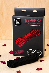 Веревка для бондажа Штучки-дрючки, текстиль, черная, 1000 см