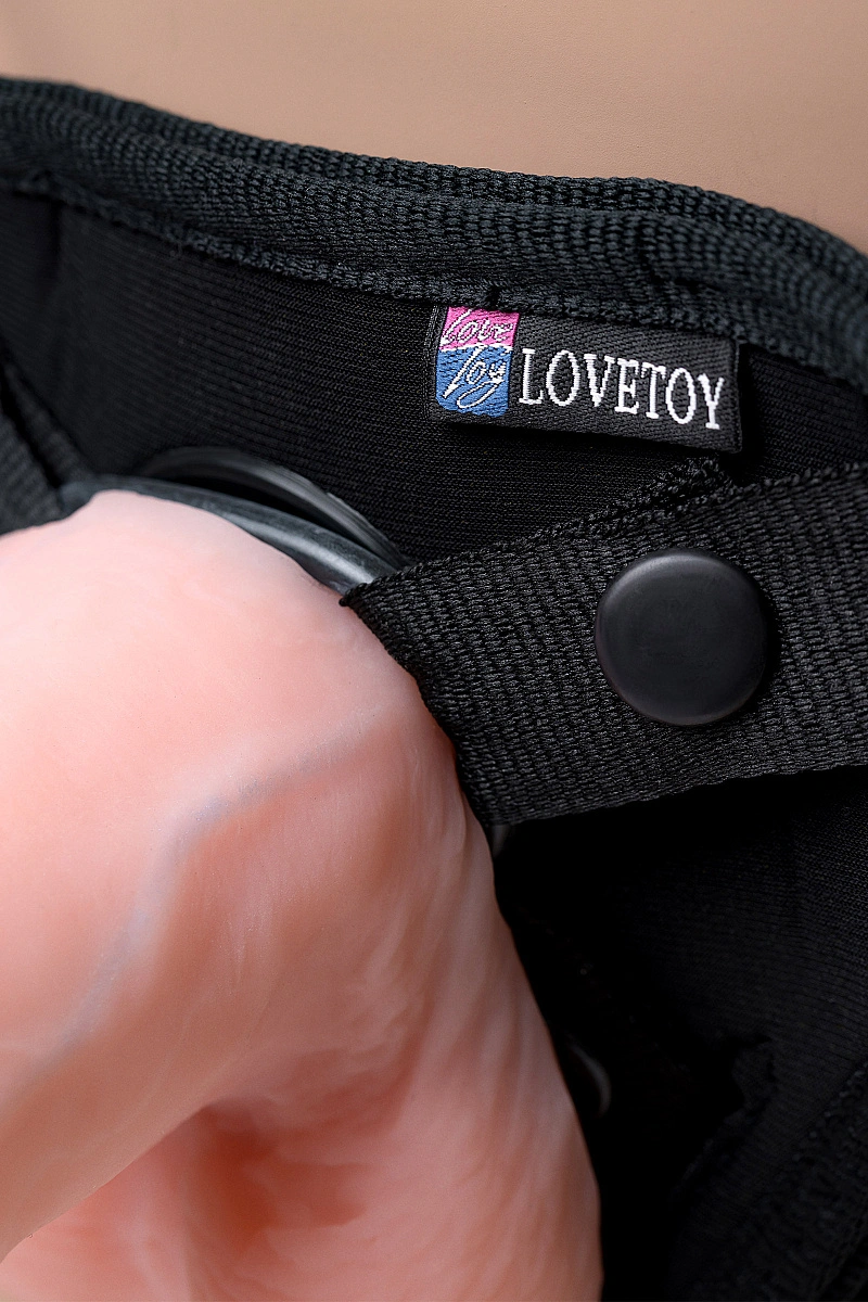 Страпон на креплении LoveToy UNI strap 7" Harness best of all с вибрацией, телесный