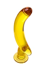 Нереалистичный фаллоимитатор Sexus Glass, стекло, желтый, 17,5 см