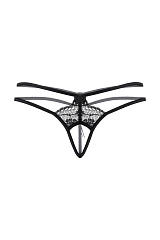 Стринги открытые с двойной резинкой SoftLine Collection, черный, S/L