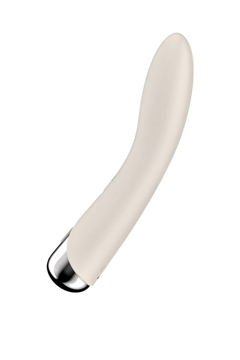 Вибратор для точки G  с ротацией Satisfyer Spinning Vibe 1, силикон, бежевый, 17,8 см