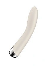Вибратор для точки G  с ротацией Satisfyer Spinning Vibe 1, силикон, бежевый, 17,8 см