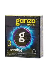 Презервативы Ganzo, Invisible, супер тонкие, латекс,18 см, 5,2 см, 3 шт.